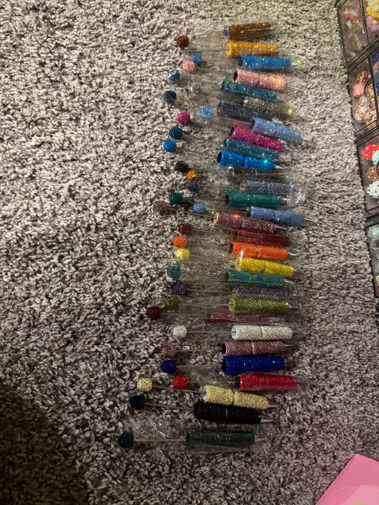 Colorful rhinestones pens