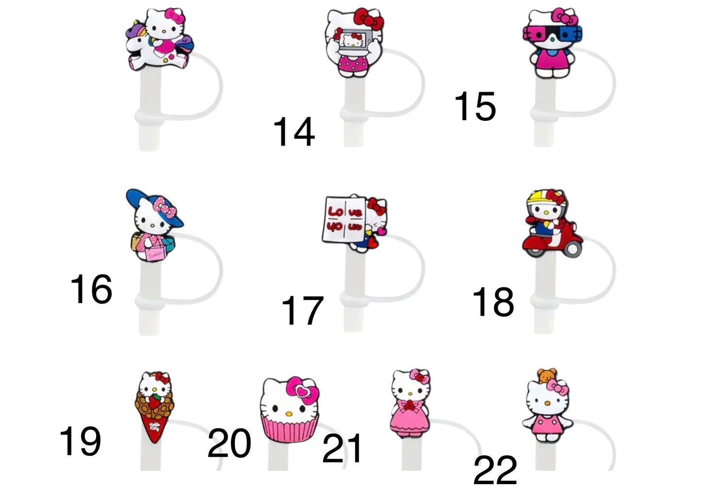 Hello kitty toppers straw