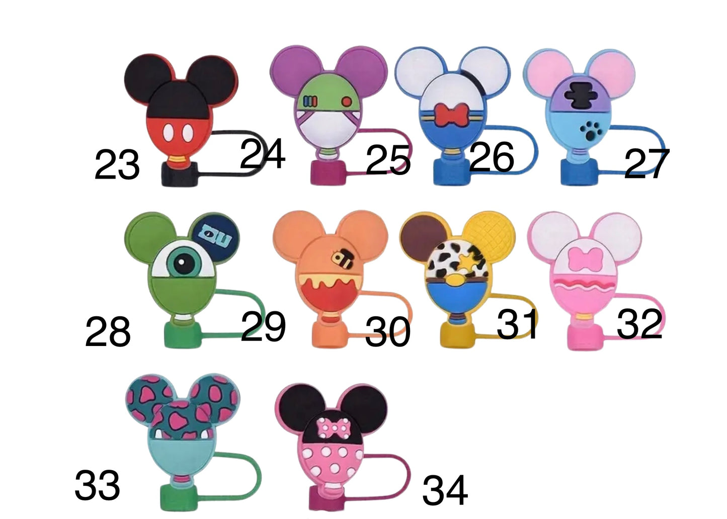 Mickie & Minnie Straw Toppers